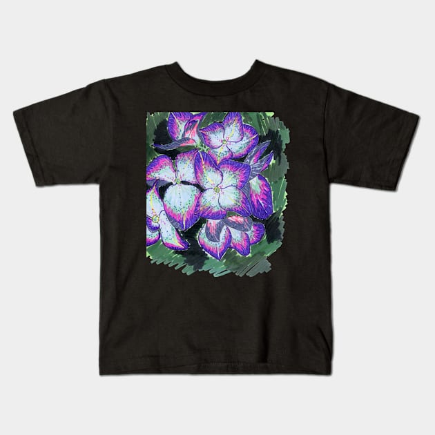 Hydrangea Kids T-Shirt by feafox92